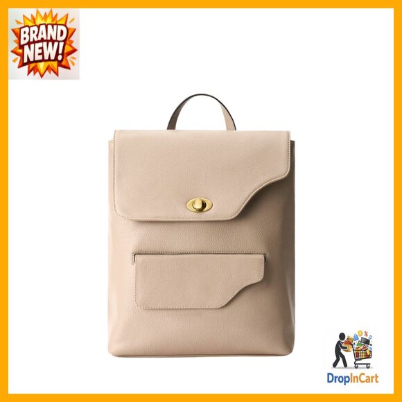 Italian Leather Backpack with Removable Clutch Elegant Versatile Travel Work